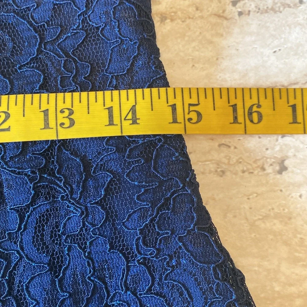 Ralph Lauren, navy lace evening gown,excellent condition, see measurements below - Picture 11 of 16
